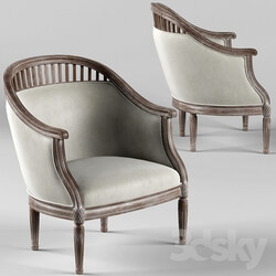 Curtis Ivory Rounded Ladder Armchair 