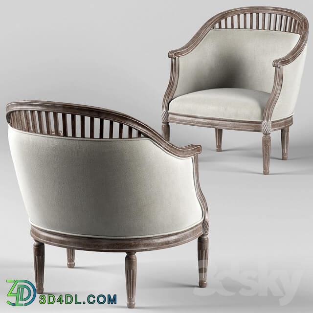 Curtis Ivory Rounded Ladder Armchair