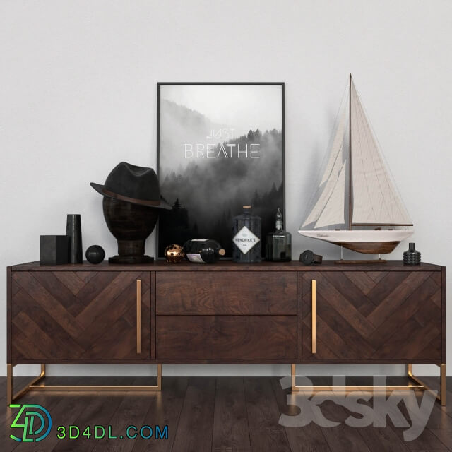 Sideboard Chest of drawer Decor set
