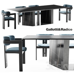 Table Chair Gallotti amp Radice 0414 chair Platinum table 