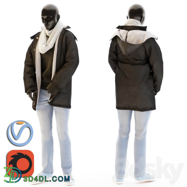 Female mannequin Clothes 3D Models