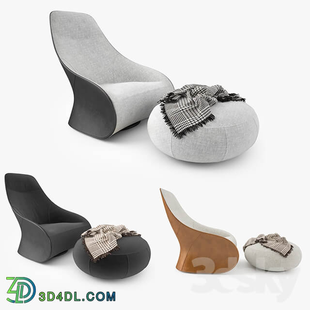 Zanotta Derby Armchair and Pouf