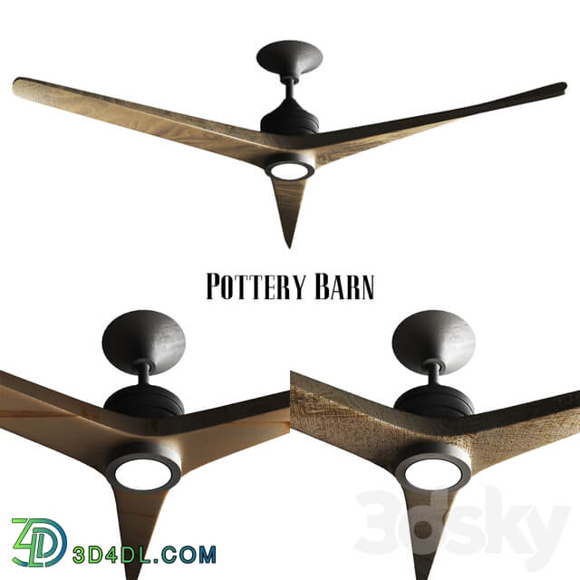 Pottery barn Spitfire IndoorOutdoor Ceiling Fan Ceiling lamp 3D Models