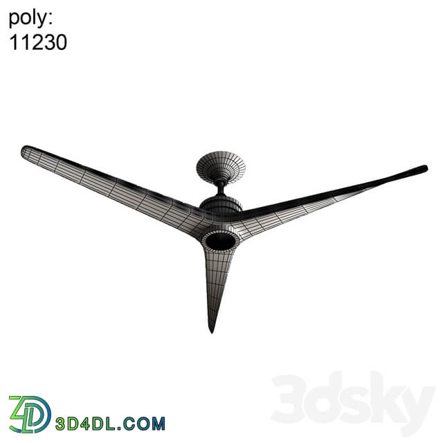 Pottery barn Spitfire IndoorOutdoor Ceiling Fan Ceiling lamp 3D Models