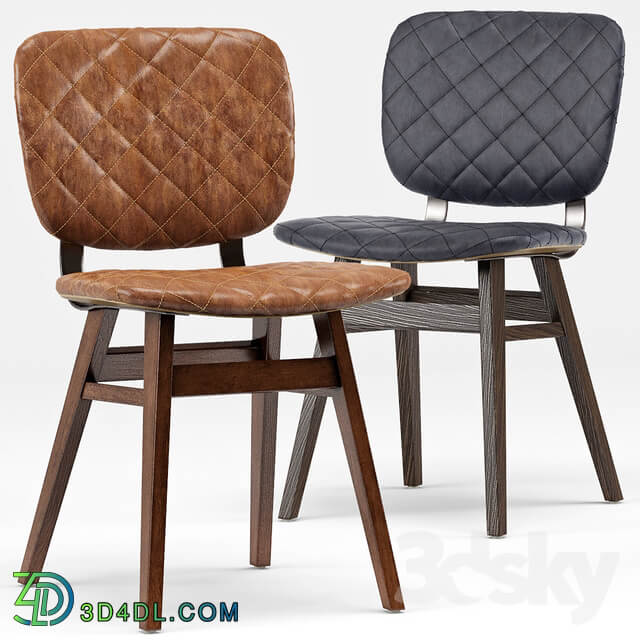 Drifter Industrial Loft Leather Dining Chair