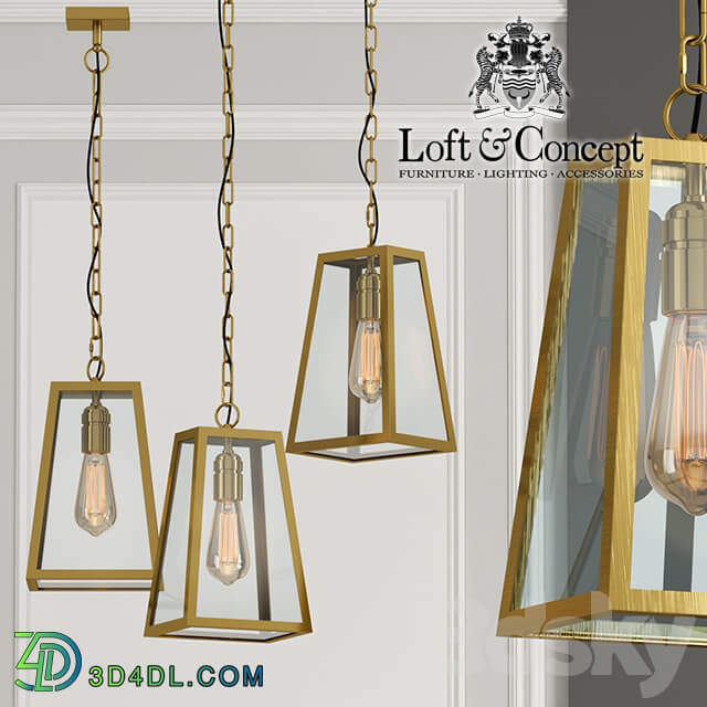 Chandelier Loft Industrial Ortogonal pendant Brass Pendant light 3D Models