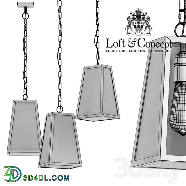 Chandelier Loft Industrial Ortogonal pendant Brass Pendant light 3D Models