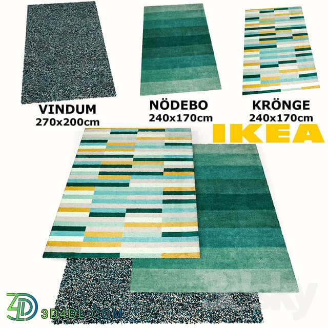 IKEA RUGS SET VINDUM KRONGE NODEBO 