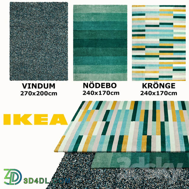 IKEA RUGS SET VINDUM KRONGE NODEBO 