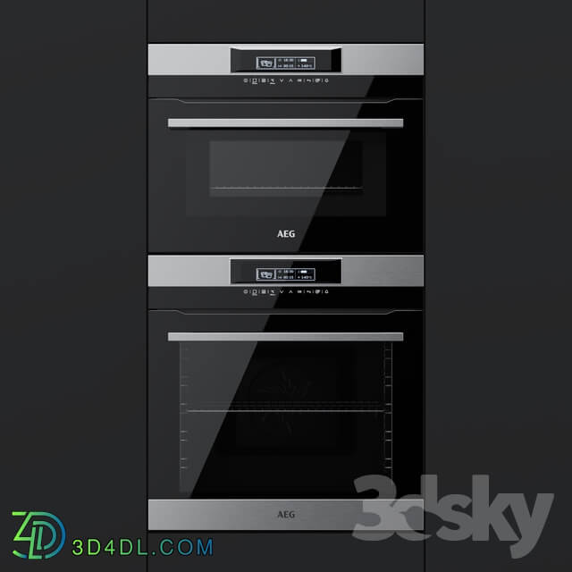 AEG an oven BPR742320M and a compact oven KMR761000M