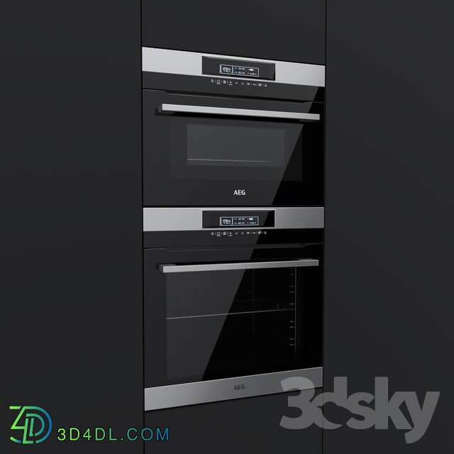 AEG an oven BPR742320M and a compact oven KMR761000M