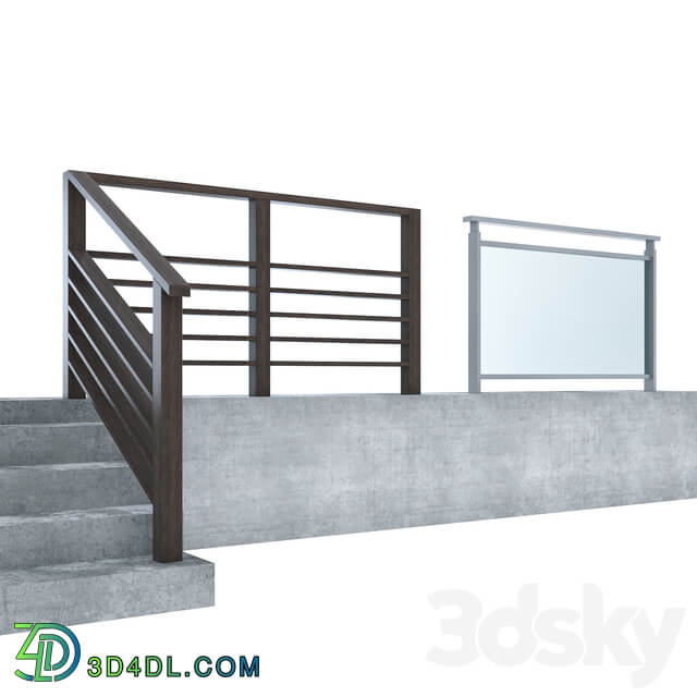 Handrail 2 types Facade element 3D Models