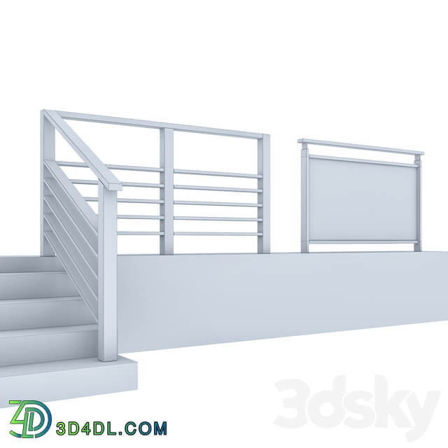 Handrail 2 types Facade element 3D Models