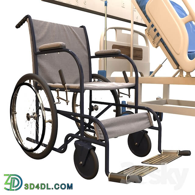 Medical bed and Wheelchair
