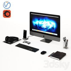 Workplace Space Gray IMac PC other electronics 3D Models 