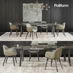 Table Chair Poliform Mad Dining set 01 
