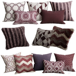 Purple collection of decorative pillows 