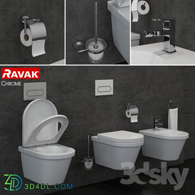 RAVAK Chrome toilet and bidet