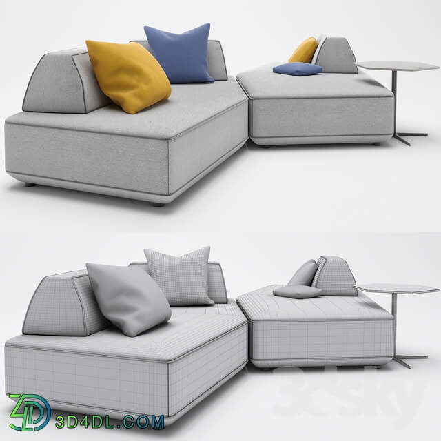Pentagonal sofa Art Nova