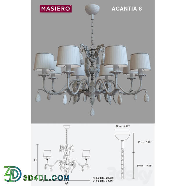 Masiero Acantia 8 Pendant light 3D Models