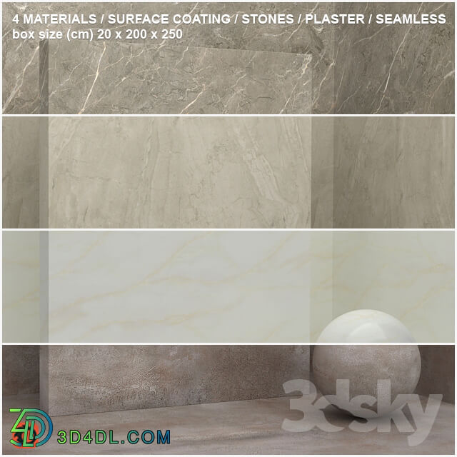 4 materials seamless stone plaster set 13