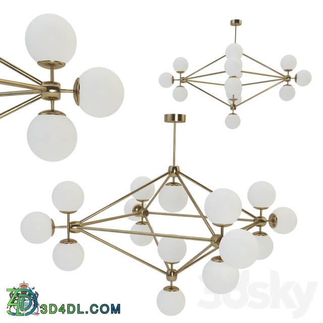 Chandelier gold Modo 15 Pendant light 3D Models