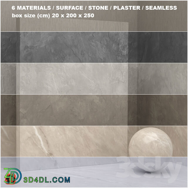 Miscellaneous 6 materials seamless stone plaster set 22