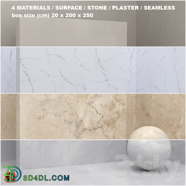 Miscellaneous 4 materials seamless stone plaster set 25