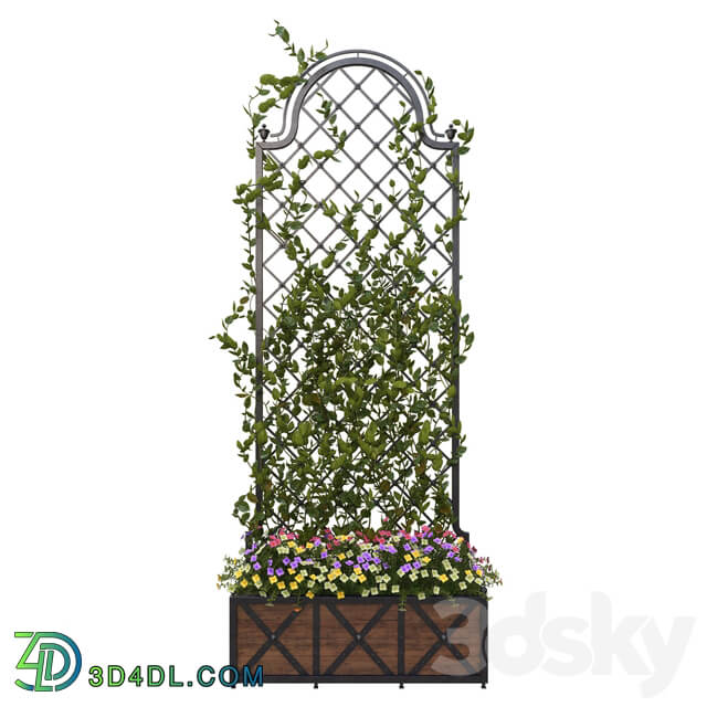 Pergola with flowers Other 3D Models