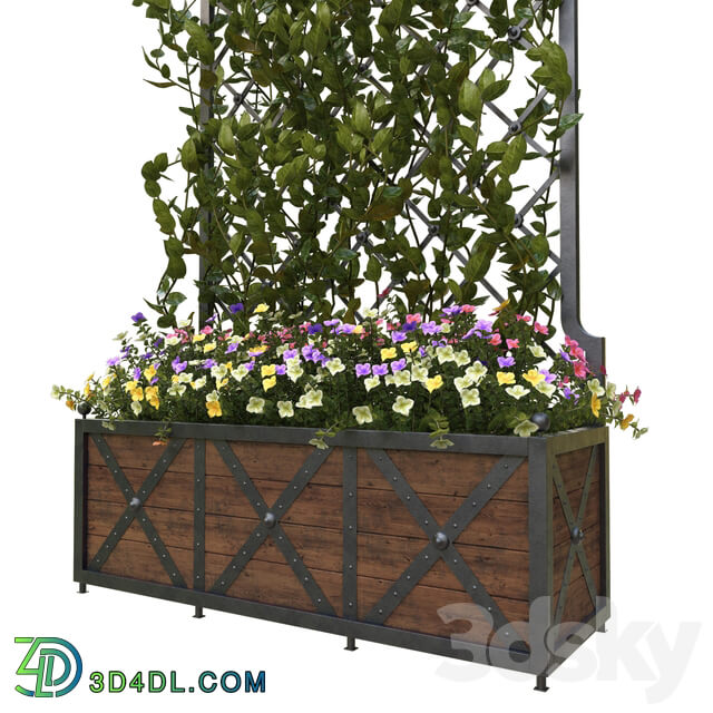 Pergola with flowers Other 3D Models