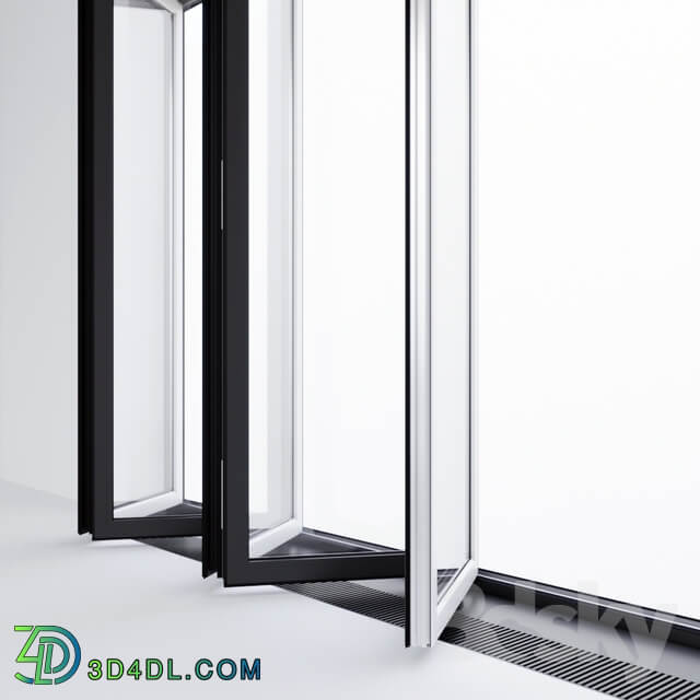 Sliding aluminum window accordion door 