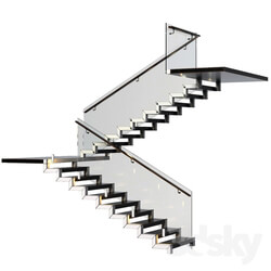 Stairs made of granite metal and glass with illumination Astro 7481 Borgo 43 