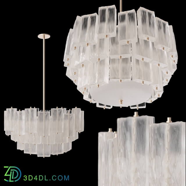 Midcentury Murano Glass Chandelier by Barovier Toso Pendant light 3D Models