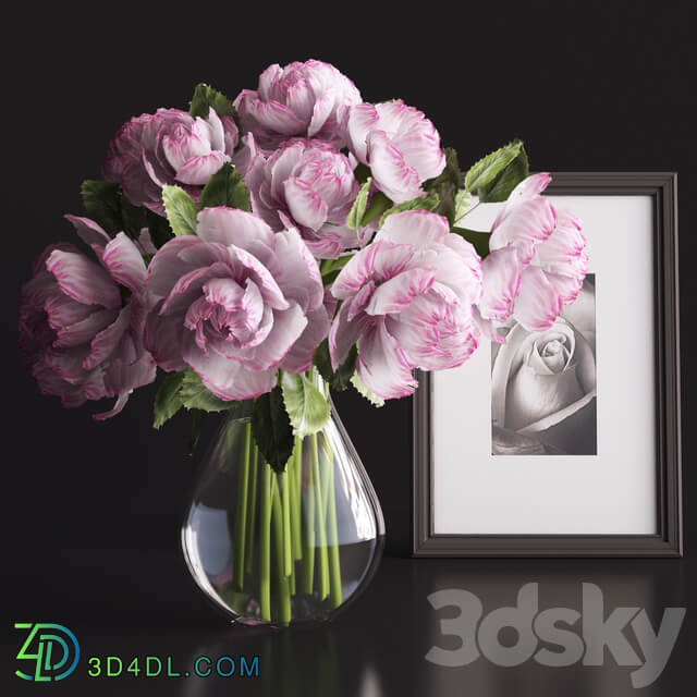 A bouquet of flowers in a vase 3D Models