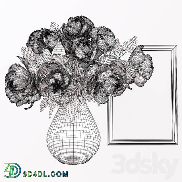 A bouquet of flowers in a vase 3D Models