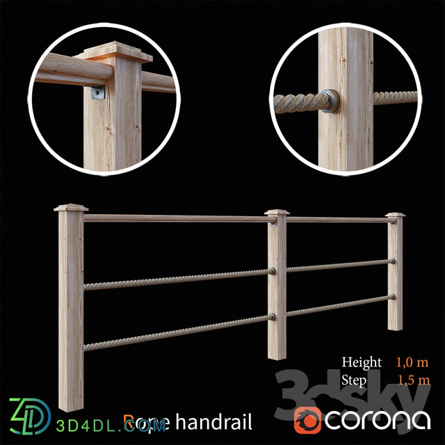 Rope handrail