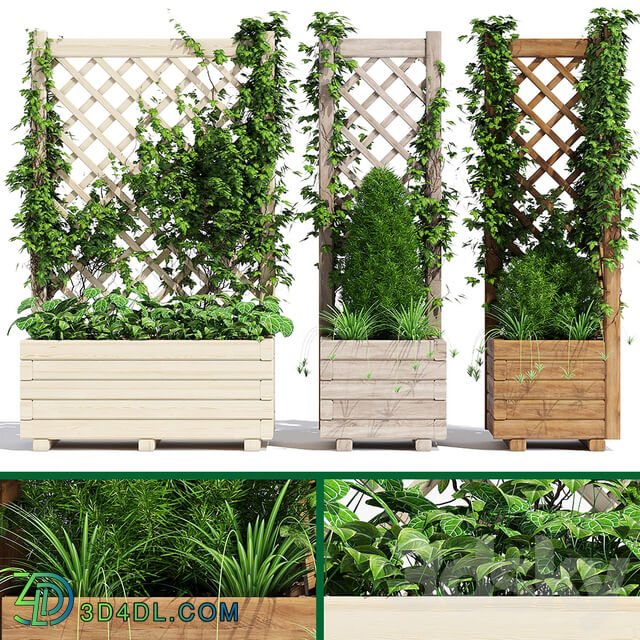 Planter with trellis Outdoor 3D Models
