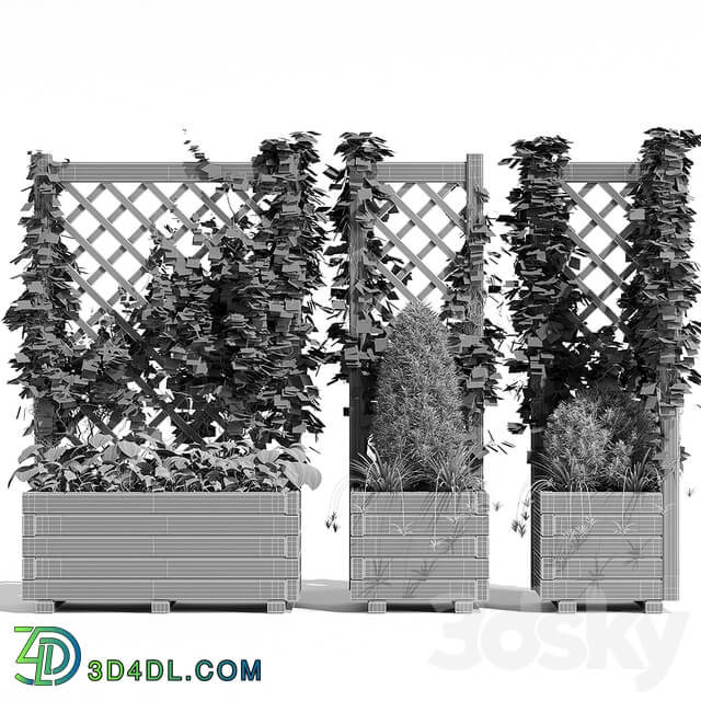 Planter with trellis Outdoor 3D Models