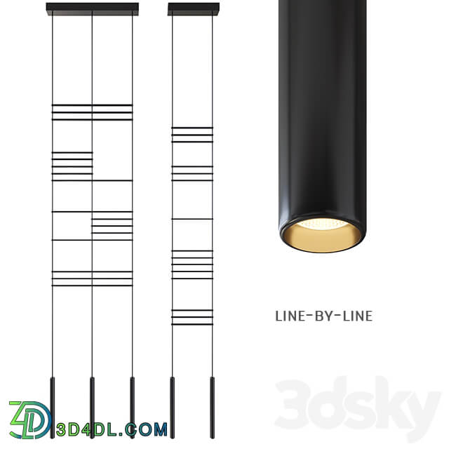 blanc Line by line Pendant light 3D Models