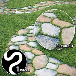 Stone path Lawn 3D Models 