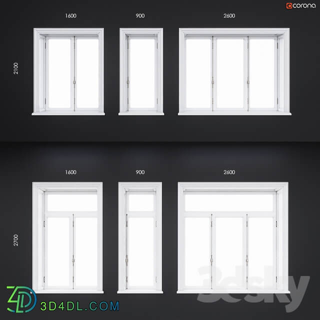 Wooden classical windows