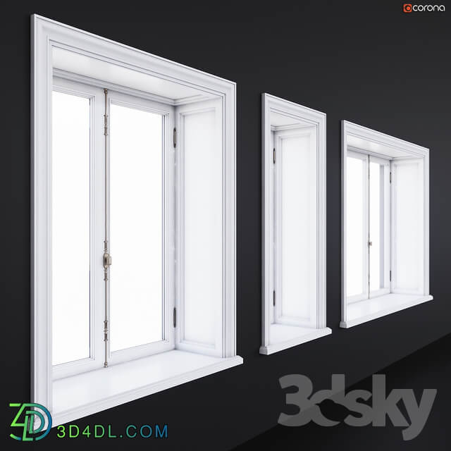 Wooden classical windows