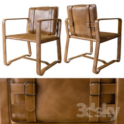 Leather Belt Camel Chair 