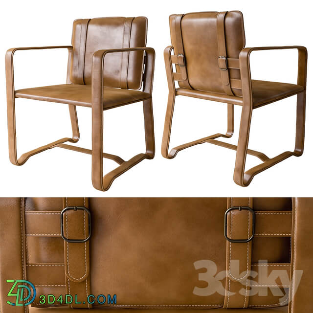 Leather Belt Camel Chair