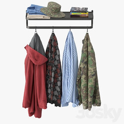 Wall coat rack Clothes 3D Models 