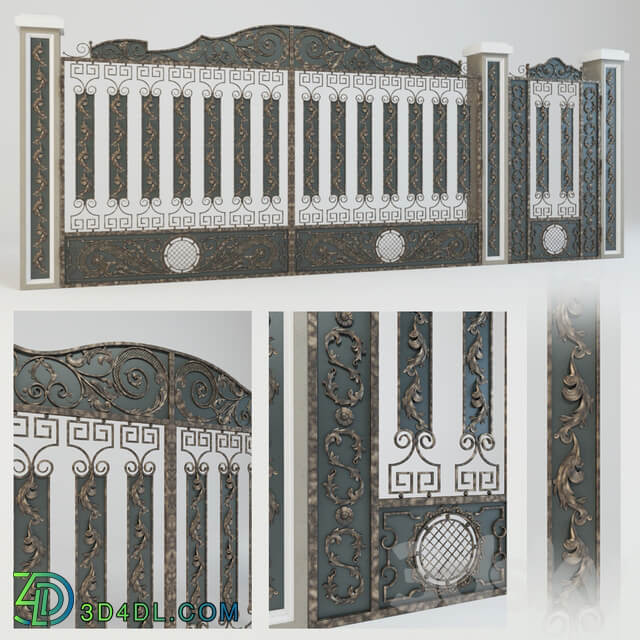 Forged gates with gate 3D Models