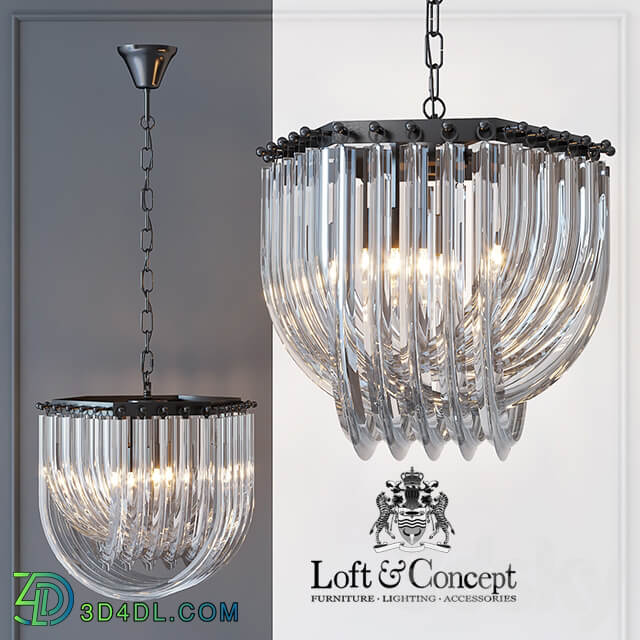 Chandelier Frozen Glass Chandelier 33 Pendant light 3D Models