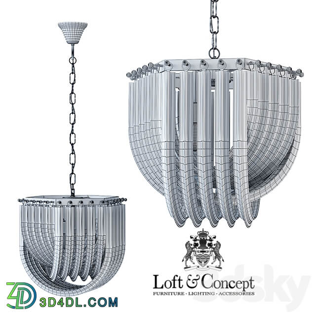 Chandelier Frozen Glass Chandelier 33 Pendant light 3D Models