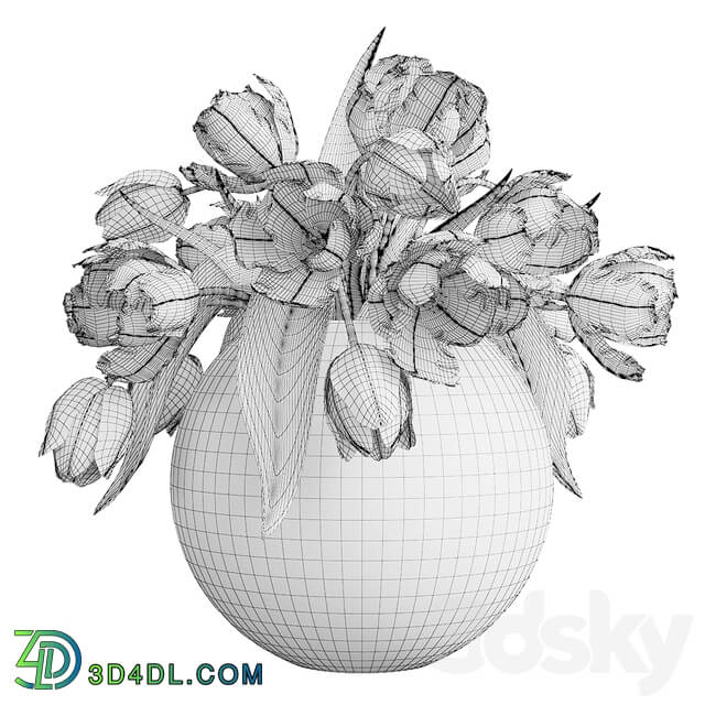 Bouquet of flowers in a vase 20 3D Models