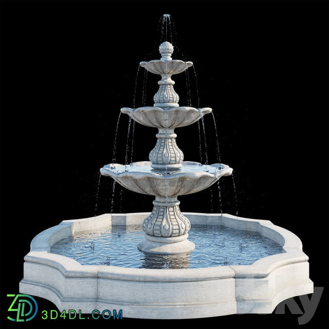 Classic Fountain 1 Urban environment 3D Models